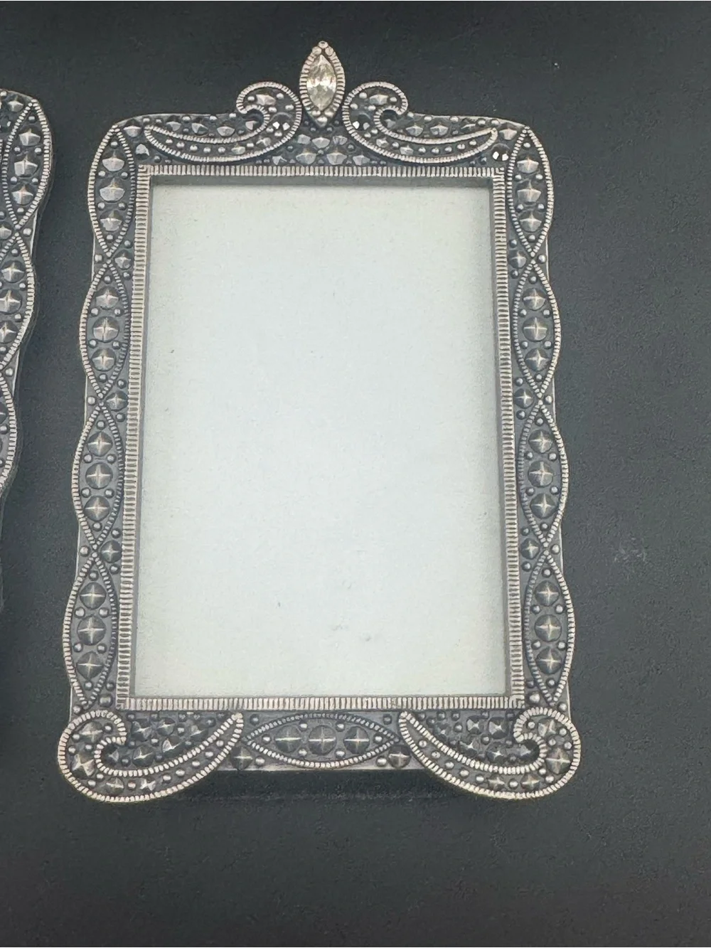 Set of 2 Carr Ornate Pewter Decorative Picture Frames Small
